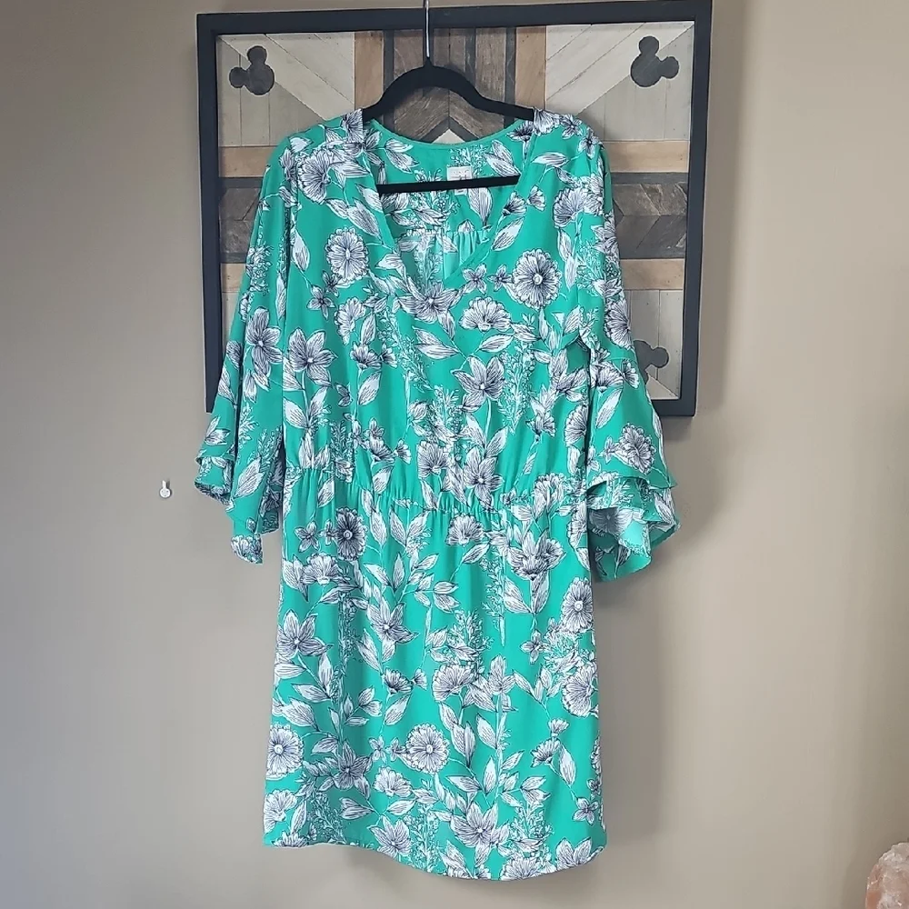 a new day green floral dress A New Day Floral Green Dress